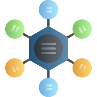 Molekül molekül simgesi, karikatür biçimi