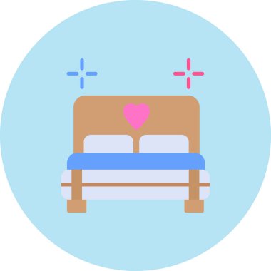 yatak modern simgesi, vektör illüstrasyonu