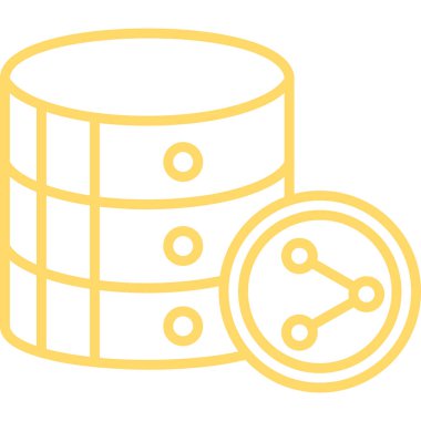 veritabanı vektörü ince çizgi simgesi