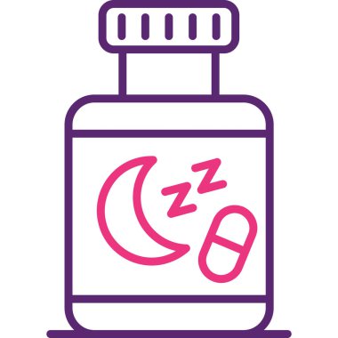 uyku gecesi modern simgesi, vektör illüstrasyonu