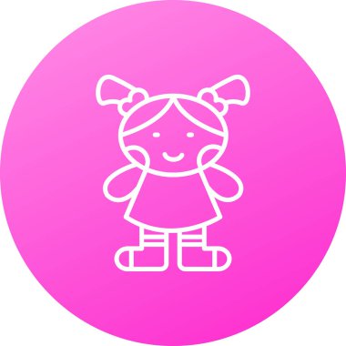 Kızım. Web simgesi basit illüstrasyon