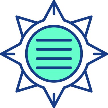 Güzel Güneş Çizgisi Vektör Simgesi