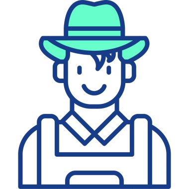 Kovboy. Web simgesi basit illüstrasyon