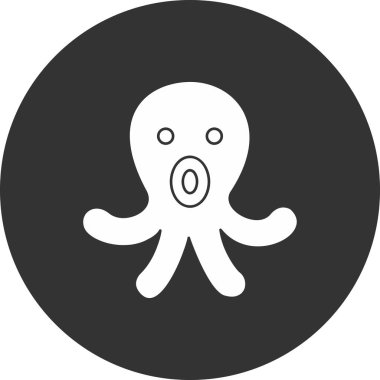 Ahtapot. Web simgesi basit illüstrasyon