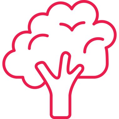 ağaç simgesi vektörü. İnce çizgi işareti. izole edilmiş sınır sembolü çizimi