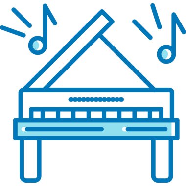 Piyano. Web simgesi basit illüstrasyon