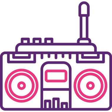 Radyo. Web simgesi basit illüstrasyon