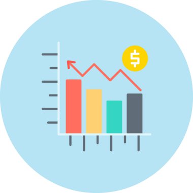 iş grafiği vektör çizgisi düz simgesi