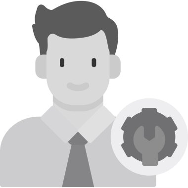 Çarkıfelek, simge ve vektör çizimi olan bir iş adamı izole edildi