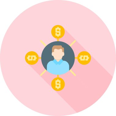 İş ve finans simgesinin vektör illüstrasyonu