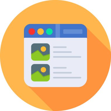 Doldurulmuş web geliştirme renk simgesi - taslak biçimi