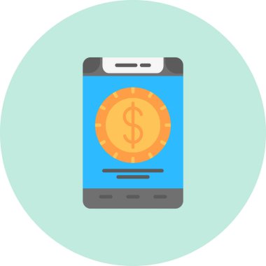 para mobil ödeme, vektör düz simge