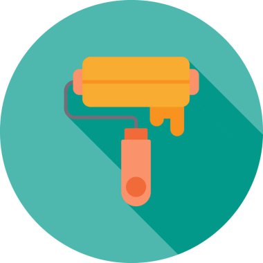 boya silindiri simgesi, düz stil