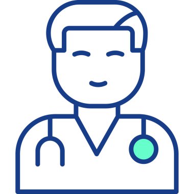 Doktor. Web simgesi basit illüstrasyon