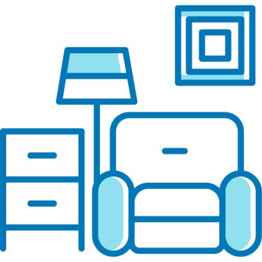 Mobilya ev kanepesi simgesi - taslak biçimi