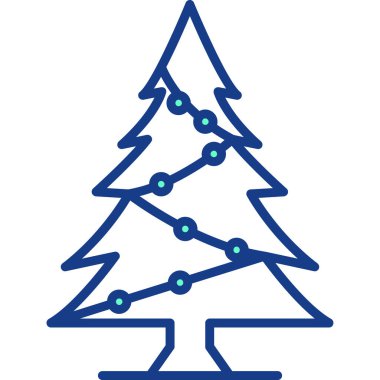 Noel ağacı simgesi, vektör illüstrasyonu, Noel ağacı