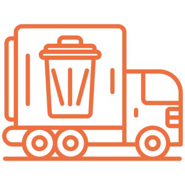 Çöp Kamyonu simgesi, vektör illüstrasyonu