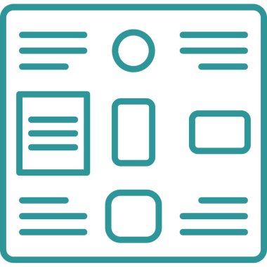 Taslak biçimdeki web sayfası yerleşim simgesi