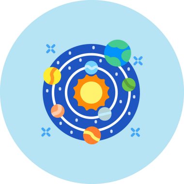 Gezegen ikonu. Web için gezegen vektör simgelerinin basit çizimi