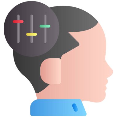 İnsan beyni ikonu. vektör illüstrasyonu