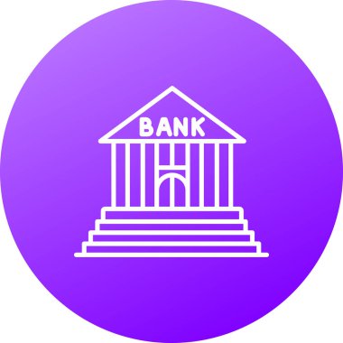 Banka. Web simgesi basit illüstrasyon
