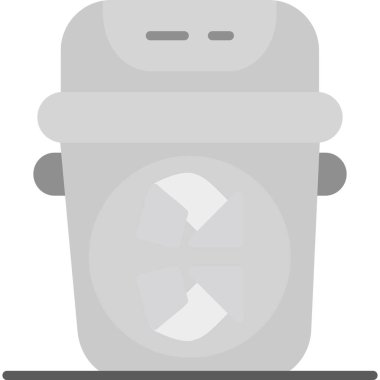 Beyaz arkaplanda basit bir çöp kutusu simgesi