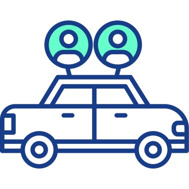 Araba yıkama. Basit illüstrasyon.