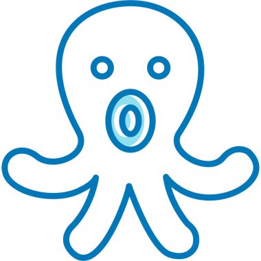 ahtapot simgesi vektör illüstrasyonu