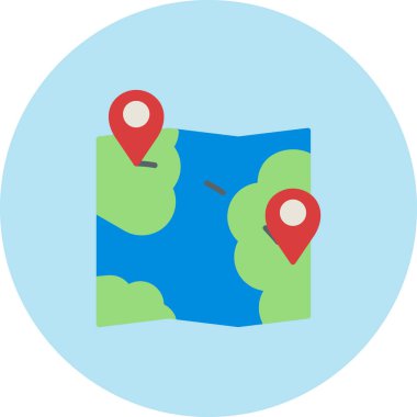 harita simgesi vektör illüstrasyonu