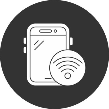 Akıllı telefonlu cep telefonu, basit vektör illüstrasyonu