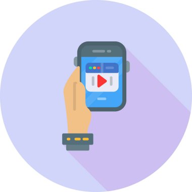 Video Oyuncu. Web simgesi basit illüstrasyon