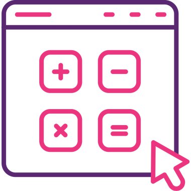 Hesap makinesi simgesinin vektör illüstrasyonu