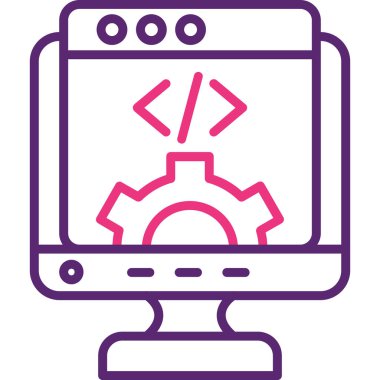 Düz biçimli web tasarım geliştirme simgesi