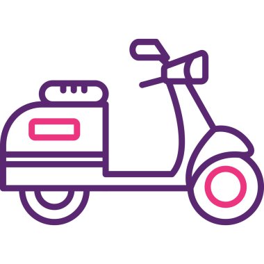 Scooter ikonu. Web için scooter vektör simgelerinin özet çizimi