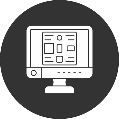 bilgisayar izleme simgesi, vektör illüstrasyonu