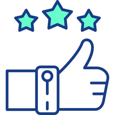 Başparmak yukarı simgesi. özet çizimi