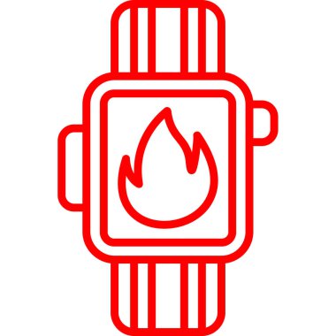 Beyaz arkaplandaki kırmızı ateş simgesinin vektör çizimi