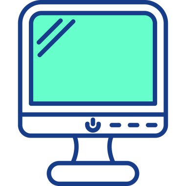 Bilgisayar ekranı simgesi ile doldurulmuş - ana hatlar biçimi