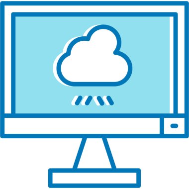 bulut hesaplama vektör çizgisi simgesi