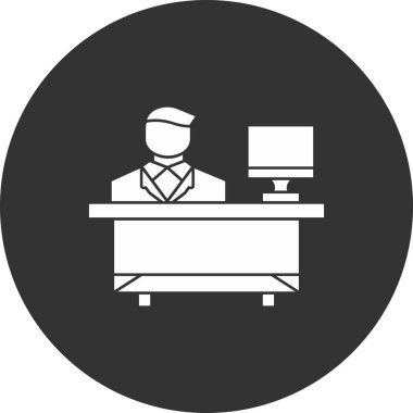 Ofisteki bir adamın vektör çizimi