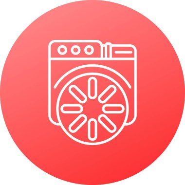 çamaşır makinesi simgesi, vektör illüstrasyonu