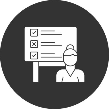 Bir kontrol listesi simgesinin vektör illüstrasyonu