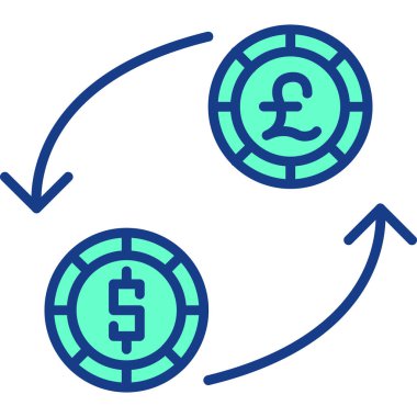 Dolar sikkeleri. Web simgesi basit illüstrasyon
