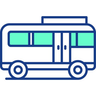 Otobüs. Web simgesi basit illüstrasyon