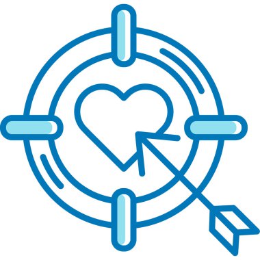 Mavi okla kalbin vektör illüstrasyonu