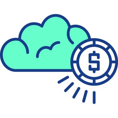 Bulut. Web simgesi basit illüstrasyon