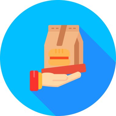 yiyecek dağıtım simgesi, düz biçim vektör tasarımı