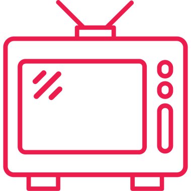 Televizyon ikonu. Film vektör simgelerinin özet çizimi