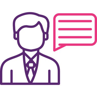 iş adamı simgesi vektör illüstrasyon tasarımı ile konuşma balonu