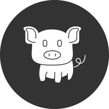 Domuz ikonu. Ağ için domuz vektör simgelerinin basit çizimi